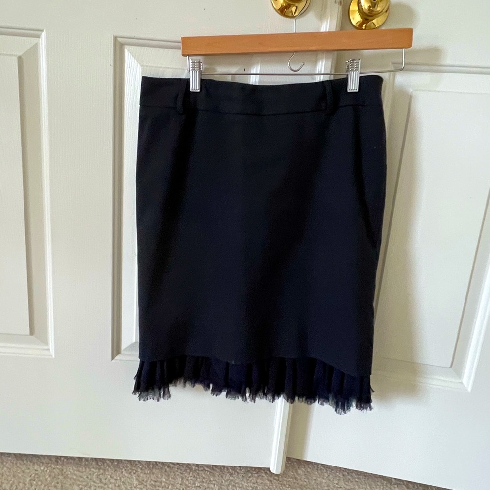 Beautiful dark navy skirt with chiffon trim